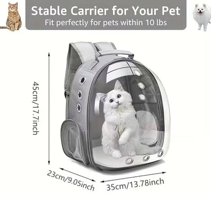 Transparent Capsule Pet Carrier Backpack – Foldable Travel Design