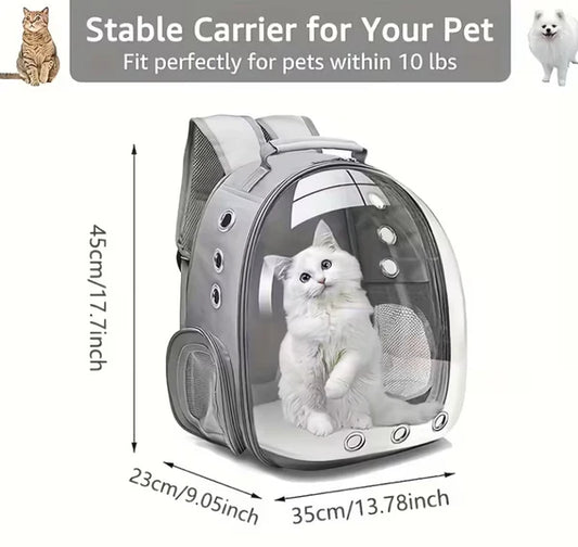 Transparent Capsule Pet Carrier Backpack – Foldable Travel Design