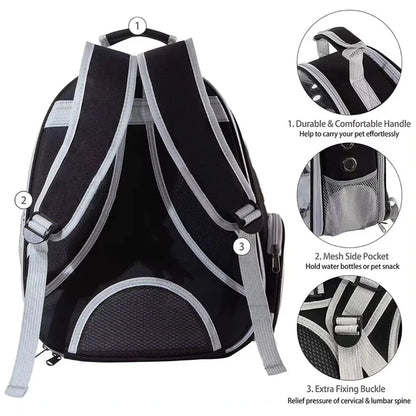 Transparent Capsule Pet Carrier Backpack – Foldable Travel Design